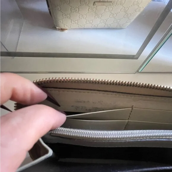 Gucci Long Wallet Leather Guccissima GG Shima Monogram Zip Around Zippy Biege - Picture 9 of 17